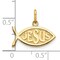 10K Yellow Gold Jesus Ichthus Fish Charm Pendant New 15 X 16mm Jewerly